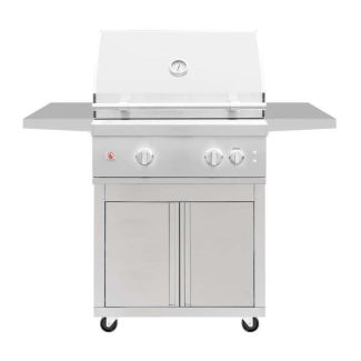 Summerset 30" Quest 2 Burner Freestanding Gas Grill with Rotisserie Burner, LED Lights, & Accessory Kit with Cart for Propane - QST30-LP / CART-QST30-DC