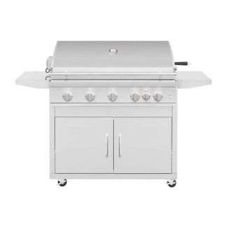 Summerset 40" Sizzler PRO 5 Burner Freestanding Gas Grill with Rotisserie Burner & Interior/Exterior Lights with Cart for Natural Gas - SZRPRO40 / CART-SZR40