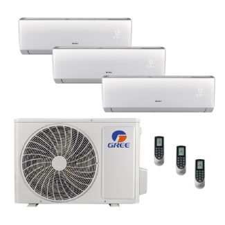Gree Vireo 30,000 BTU 21 SEER2 Tri Zone Wall Mount Mini Split Heat Pump System - R32 | 230V - 9 + 9 + 12 - MUL30HP230V1R32AO / 2-VIR09HP230V1R32AH / VIR12HP230V1R32AH