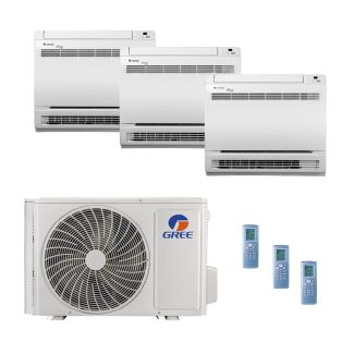 42,000 BTU Gree All Match 21 SEER2 Tri Zone Mini Console Mini Split Heat Pump System - R32 | 230V - 12 + 18 + 18