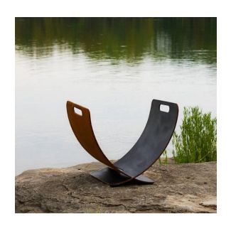 Fire Pit Art Stainless Steel Wings Of Flight Log Rack