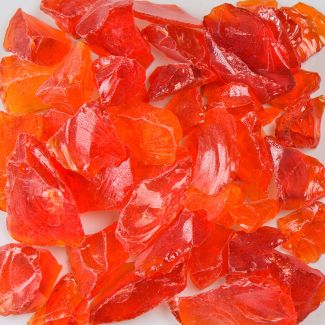 American Specialty Glass - Fire Glass - Chunky Orange - 1/4 Inch to 3/8 Inch