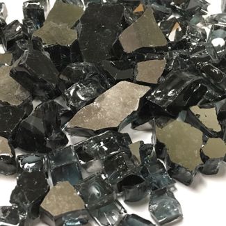 American Specialty Glass - Fire Glass - Black Reflective - 1/2 Inch to 1 Inch
