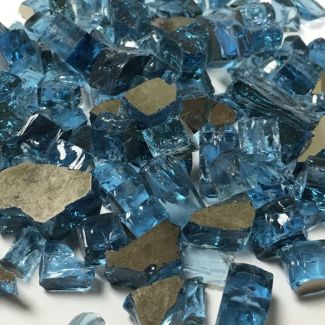 American Specialty Glass - Fire Glass - Blue Reflective - 1/2 Inch  to 1 Inch 