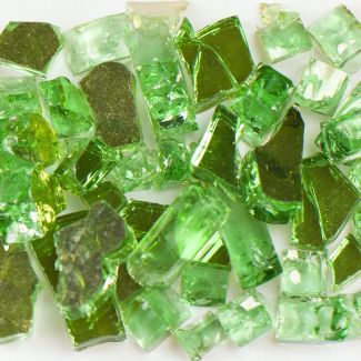 American Specialty Glass - Fire Glass - Reflective Green - 1/4 Inch to 3/8 Inch