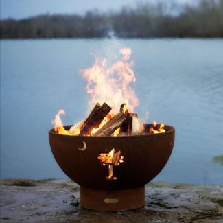 Fire Pit Art Gas Fire Pit - Tropical Moon