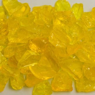 American Specialty Glass - Fire Glass - Chunky Yellow - 3/8 Inch to 1/2 Inch