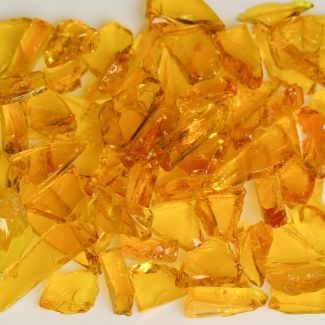 American Specialty Glass - Fire Glass - Flat Yellow - 1/4 Inch to 3/8 Inch