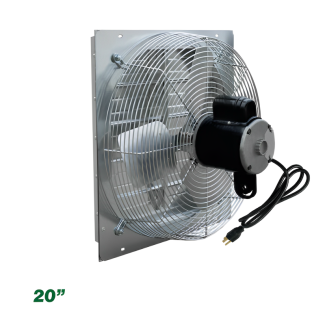 J&D 20” Shutter Fan, Direct Drive, 941 CFM, 1PH, 1/10HP, 115V, - with 10” Cord - VES201C