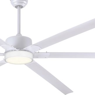 Canarm HVLS Fan, FANBOS 10' Industrial Indoor Ceiling Fan with LED Light - 20693 CFM, 69 RPM, 120V, 1 Phase, 61.8 Watts, White - CP120WH / LK-CPWH