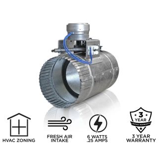 Suncourt Zonemaster 4" Fully Adjustable Motorized Airflow Control Damper Normally Closed without Transformer 