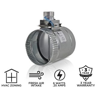 Suncourt Zonemaster 6" Fully Adjustable Motorized Airflow Control Damper Normally Closed without Transformer