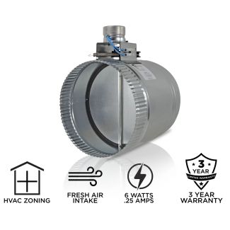 Suncourt Zonemaster 8" Fully Adjustable Motorized Airflow Control Damper Normally Closed without Transformer