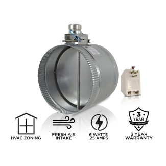 Suncourt Zonemaster 10" Fully Adjustable Motorized Airflow Control Damper Normally Closed