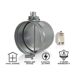 Suncourt Zonemaster 12" Fully Adjustable Motorized Airflow Control Damper Normally Closed