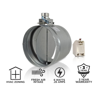 Suncourt Zonemaster 10" Fully Adjustable Motorized Airflow Control Damper Normally Open