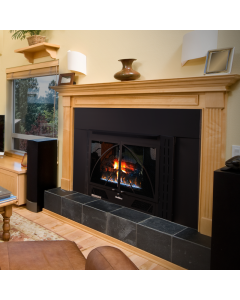 Buck Stove Contemporary 34" Ventless Gas Fireplace Insert with Logs & Blower - NV 344EBLP-CONTMP/NV 344EBNAT-CONTMP