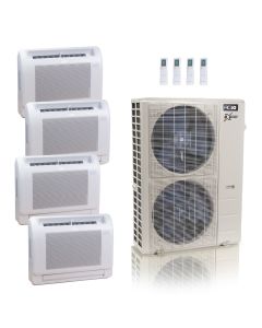 48,000 BTU ACiQ Extreme 23 SEER2 4 Zone Floor Mount Mini Split Heat Pump System - R454B | 230V - 9 + 9 + 9 + 9