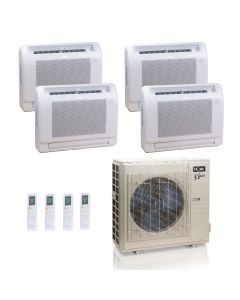 36,000 BTU ACiQ Extreme 23 SEER2 4 Zone Floor Mount Mini Split Heat Pump System - R454B | 230V - 9 + 9 + 9 + 9