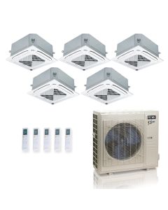 36,000 BTU ACiQ Extreme 23 SEER2 5 Zone Ceiling Cassette Mini Split Heat Pump System - R454B | 230V - 9 + 9 + 9 + 9 + 9