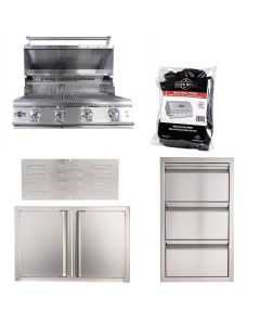 Buck Grill 32-Inch 4-Burner Built-In Gas Grill 304SS W/Lights & Outdoor Kitchen Package Options - BG 32BUCKGRILL-PKG-6