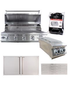 Buck Grill 40" 5 Burner Built In Stainless Steel Gas Grill with Lights  + Professional Outdoor Kitchen Package - BG 40BUCKGRILL-PKG-2