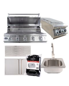 Buck Grill 40" 5 Burner Built In Stainless Steel Gas Grill with Lights  + Professional Outdoor Kitchen Package - BG 40BUCKGRILL-PKG-3