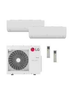 LG 18,000 BTU Multi F 20 SEER2 2 Zone Wall Mount Mini Split Heat Pump System - R32 | 230V - 12 + 12