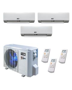 27,000 BTU 23 SEER2 ACiQ 3-Zone Wall Mounted Mini Split System - Extreme Series - WiFi Enabled - 9+9+9