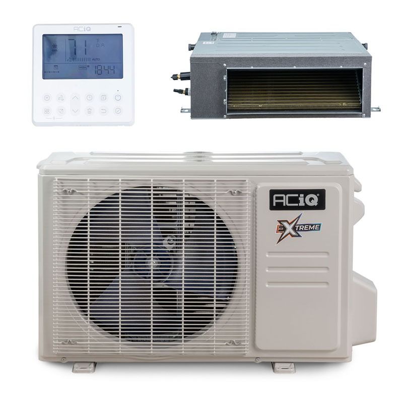 18,000 BTU 23 SEER ACiQ Single Zone Concealed Duct Mini Split System | Extreme Series - ACIQ-18CD-HH-MC / ACiQ-18ZPL-HP230C
