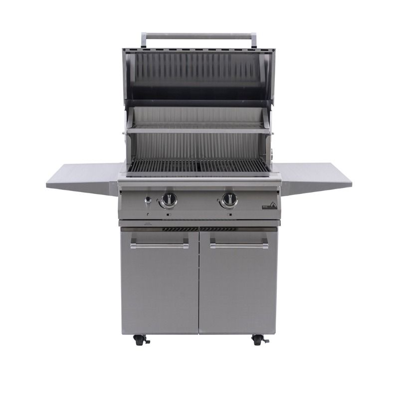 PGS Grills T Series Commercial 30" 2 Burner Freestanding Gas Grill with Timer on Portable Cart - S27 / S27CART