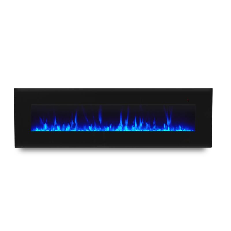 Real Flame Corretto 72 Inch Electric Wall-Hung Fireplace in Black - 1360E-BK