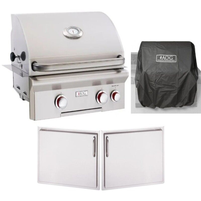 AOG 24-Inch Built-In Gas Grill W/Outdoor Kitchen Package Options - 24NBT
