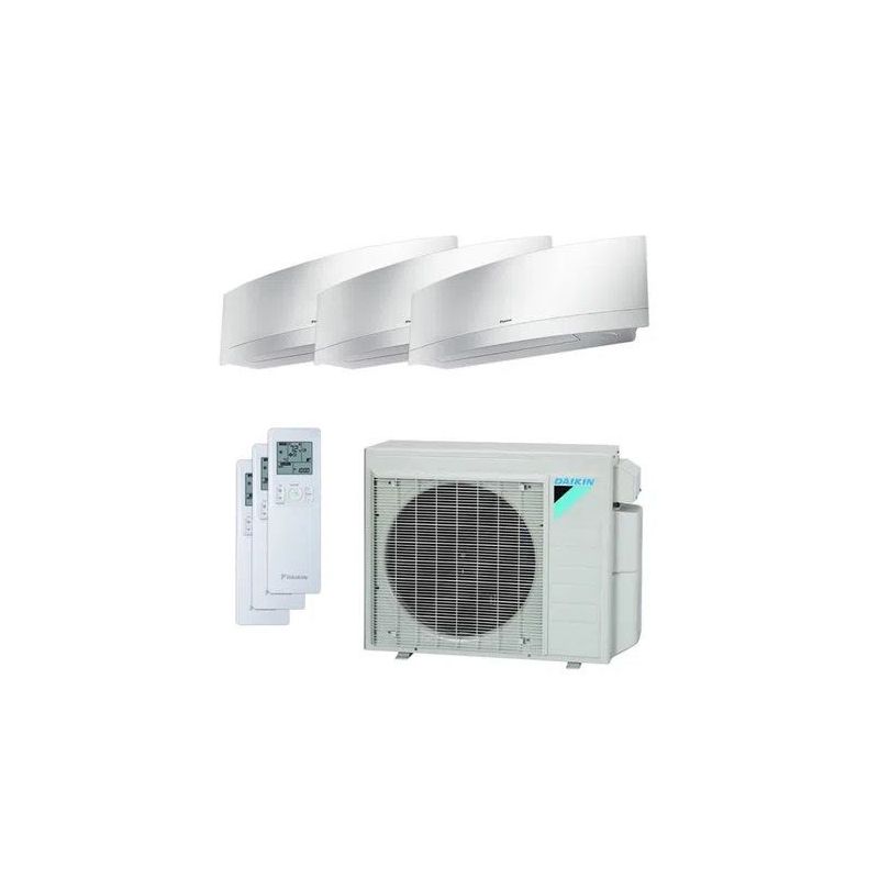 Daikin Mini Split 36,000 BTU 22 SEER Tri Zone Wall Mounted Emura Silver Heat Pump System 12+18+18