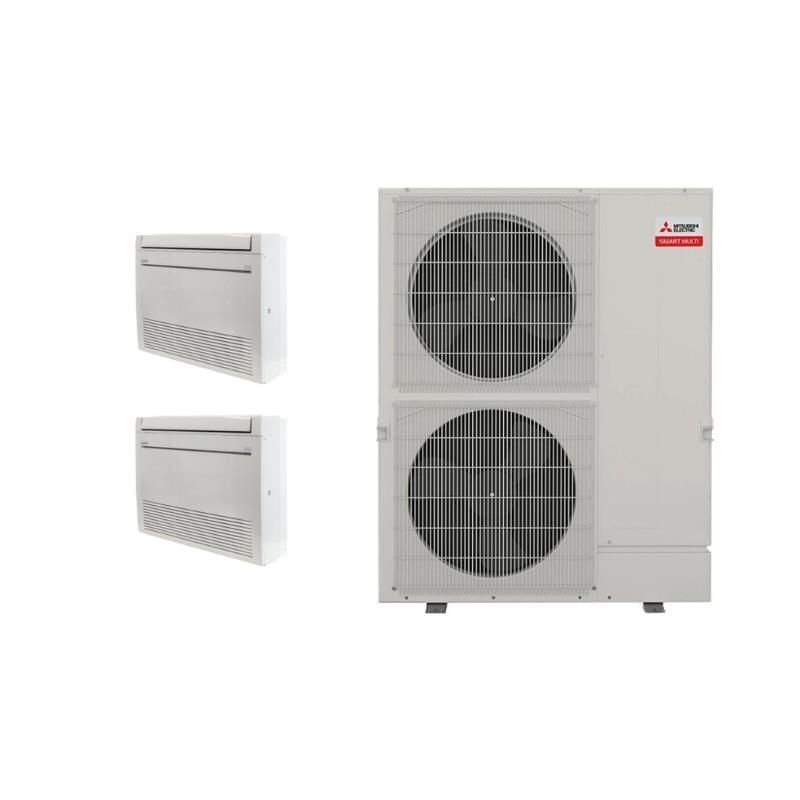 Mitsubishi 60,000 BTU MFZ-Series 20 Seer2 2 Zone Floor Mounted