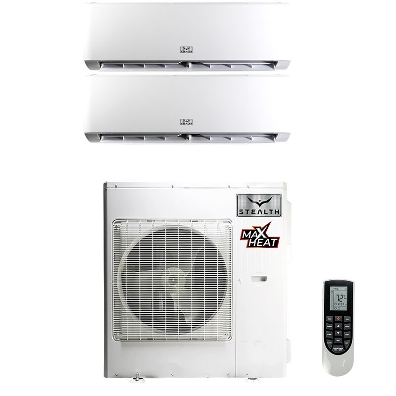 36,000 BTU 23 SEER Dual Zone Wall Mounted Stealth Comfort Pinnacle Heat Pump System 9+24
