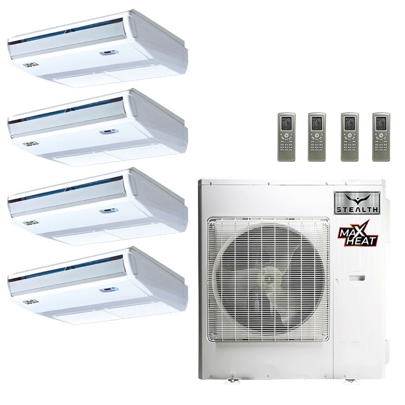 Stealth 36,000 BTU 23 SEER Tri Zone Floor Mounted Designer+ Heat Pump System 9+9+9+24 - SC-36Z-HH-M4 / SC-09FM-HP230-3 / SC-24FM-HP230