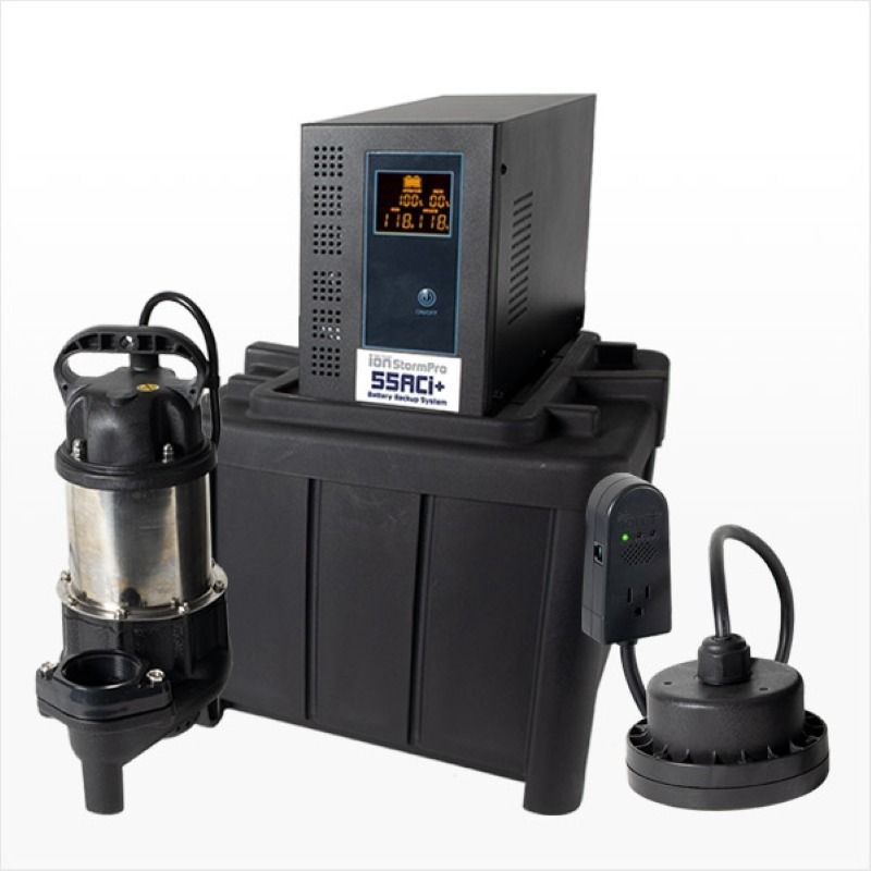 55ACi+ Battery Backup AC System | 1/2 HP | Automatic | Cast Iron | 65 GPM at 10 ft of head