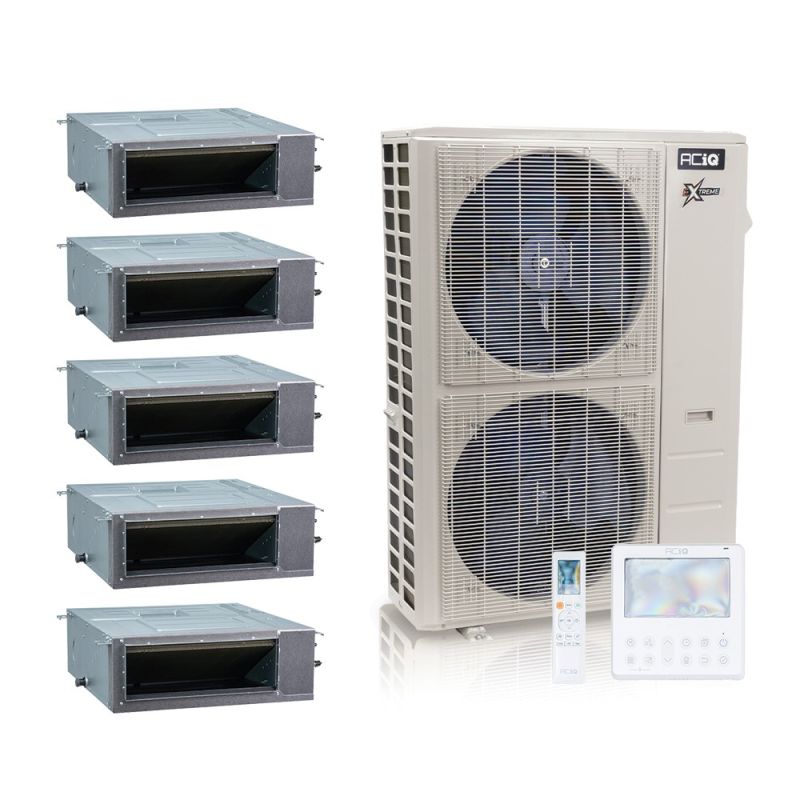 48,000 BTU 20.5 SEER2 ACiQ 5-Zone Concealed Duct Mini Split System - 9+9+9+12+18