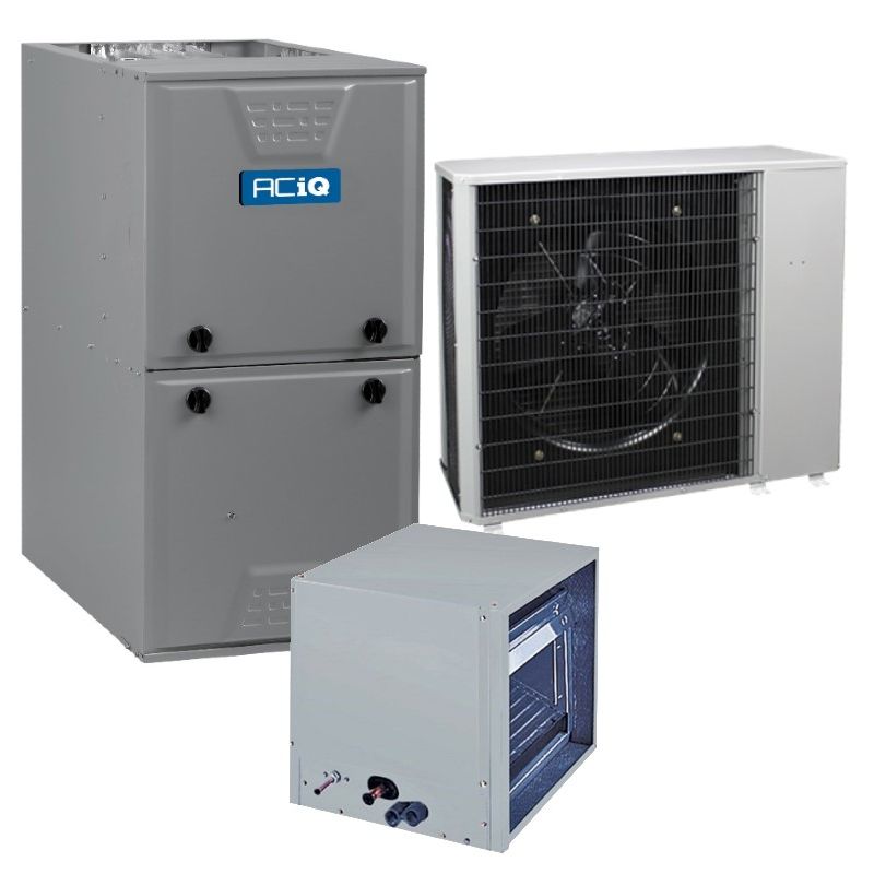 3 Ton 14 SEER 95% AFUE 100,000 BTU ACiQ Gas Furnace and Air Conditioner System - Horizontal