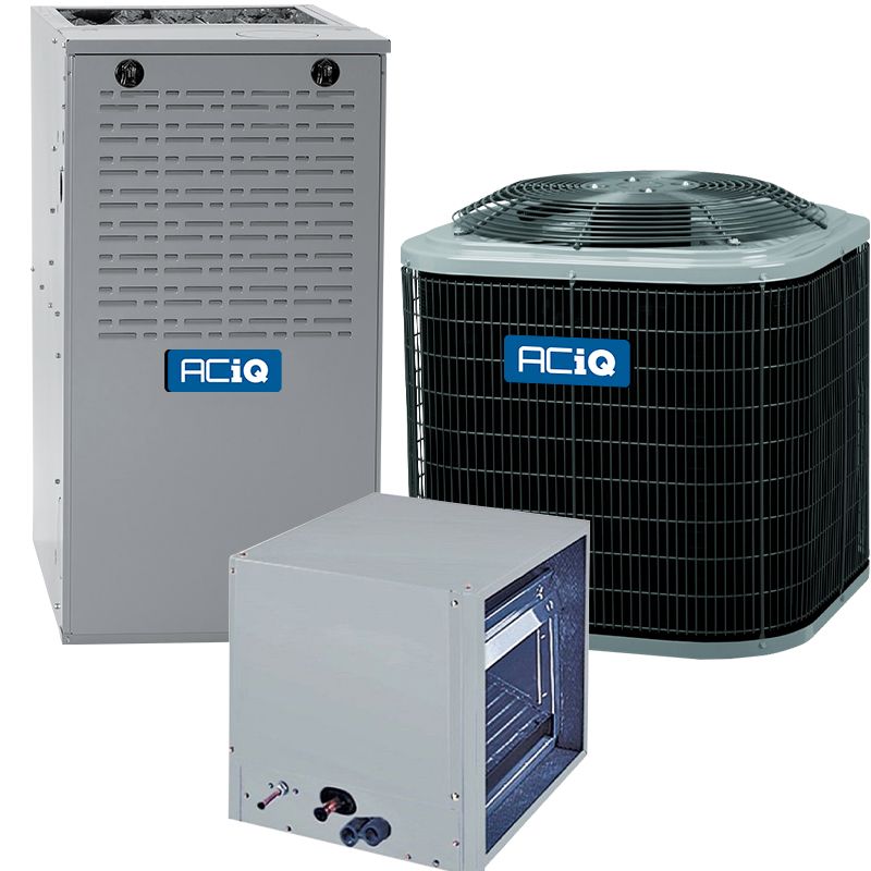 4 Ton 13 SEER 80% AFUE 110,000 BTU ACiQ Gas Furnace and Air Conditioner System - Horizontal