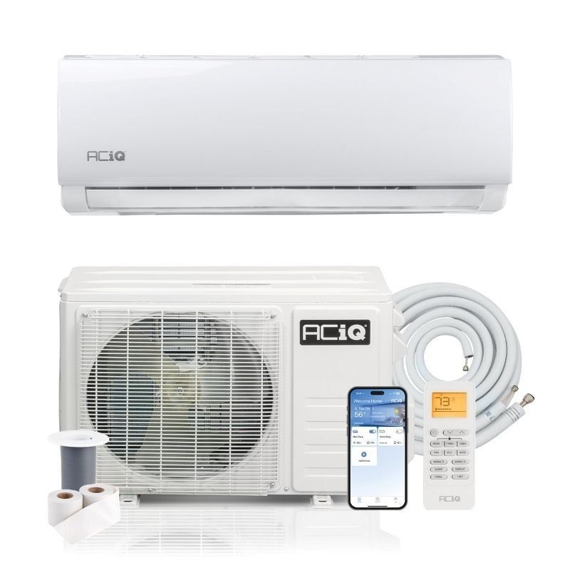 9,000 BTU ACIQ Essentials 20 SEER2 Single Zone Wall Mount Mini Split Heat Pump System - R454B | 230V - ACIQ-K09Z-HP230B / ACIQ-K09W-W-HP230B