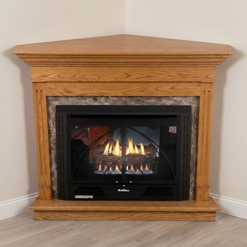 Buck Stove 34 Contemporary Vent Free Gas Fireplace with Dark Oak Contemporary for Propane