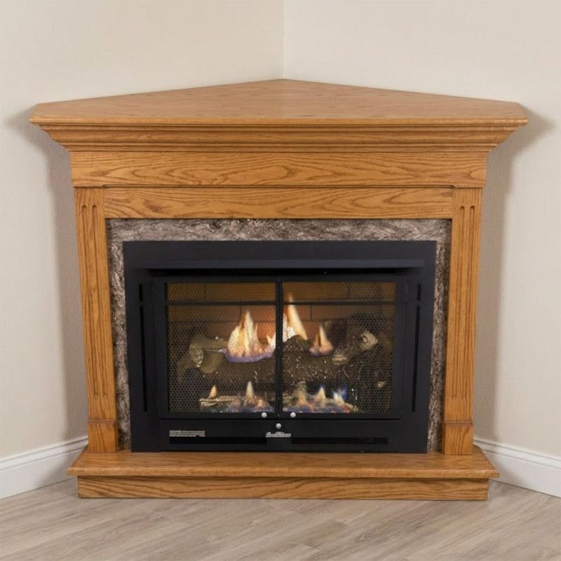 Buck Stove 34 Manhattan Vent Free Gas Fireplace with Dark Oak Classic for Natural Gas
