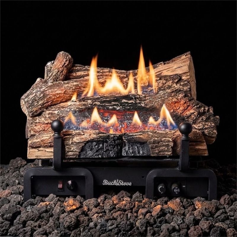 Buck Stove 18" CR Ventless Gas Logs with Millivolt for NG