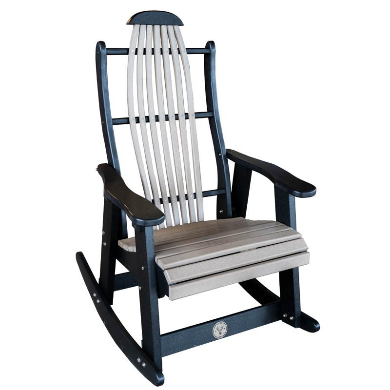 Buck Stove Blue Ridge Rocker - Weathered Wood/Black - FF BRRO-WWBLK-KD