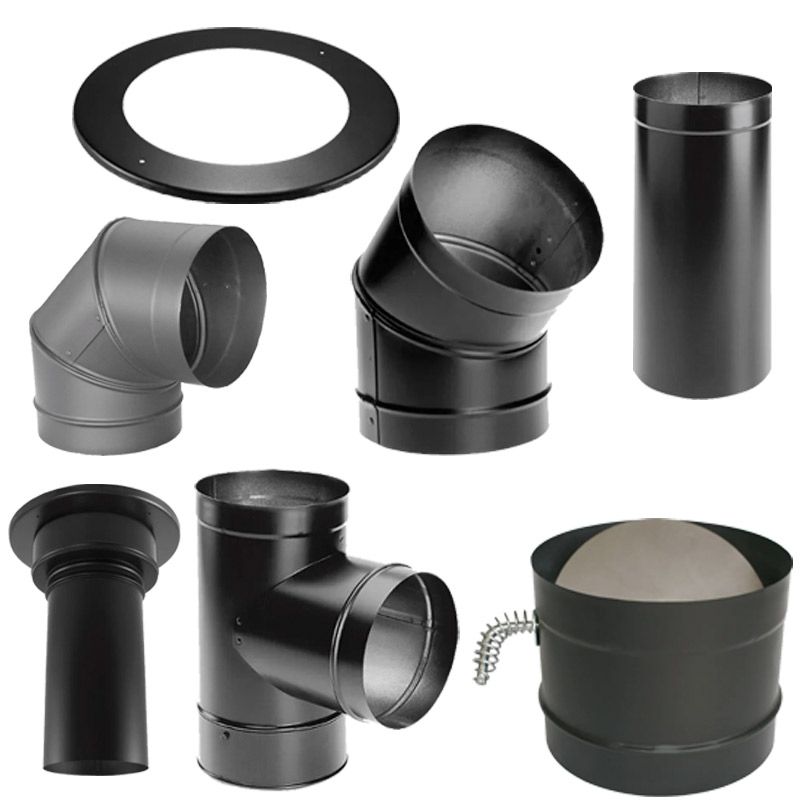Duravent 8-Inch Diameter DVL Double-Wall Black Stove Pipe - 8-Inch