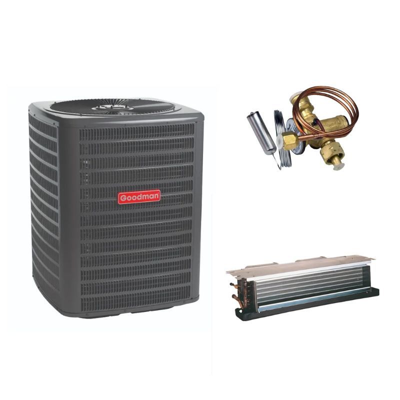 2.5 Ton 14.3 SEER2 Goodman Ceiling-Mount Heat Pump Split System with 10kW Heat - GSZB403010 / ACSF30LN1610 / 0151R00210S