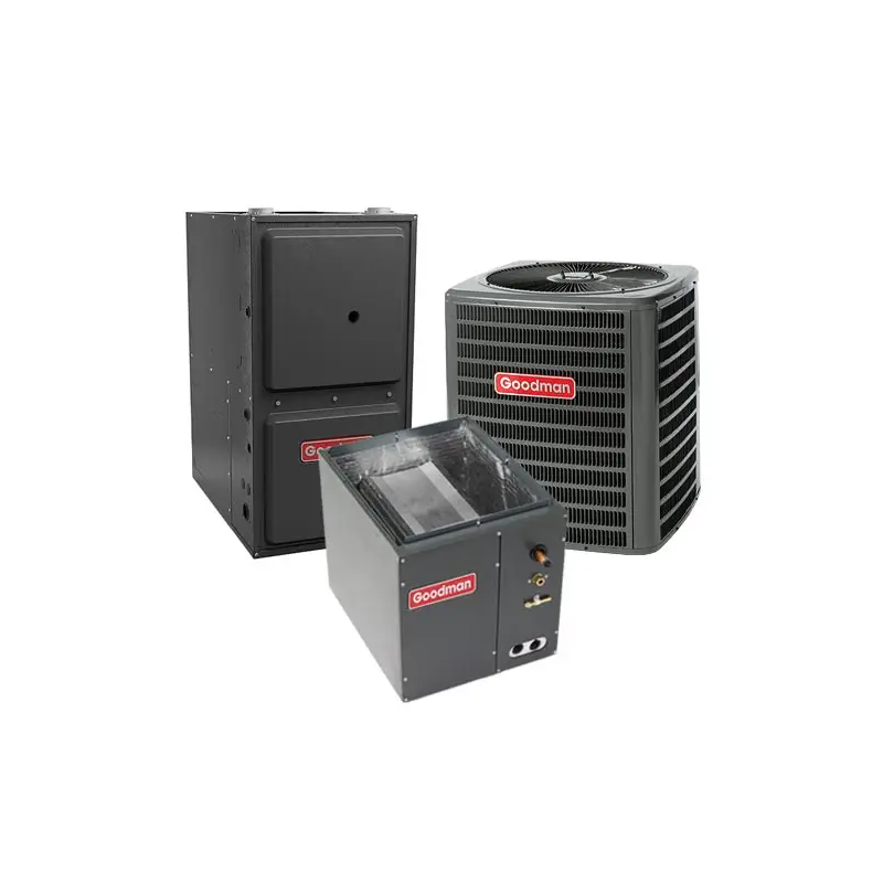 Goodman Gas Furnace and Air Conditioner System - 3.5 Ton 14 SEER 96% AFUE 100,000 BTU - Downflow - GSX140421 / CAPF4860C6 / GCVC961005CN / TX5N4