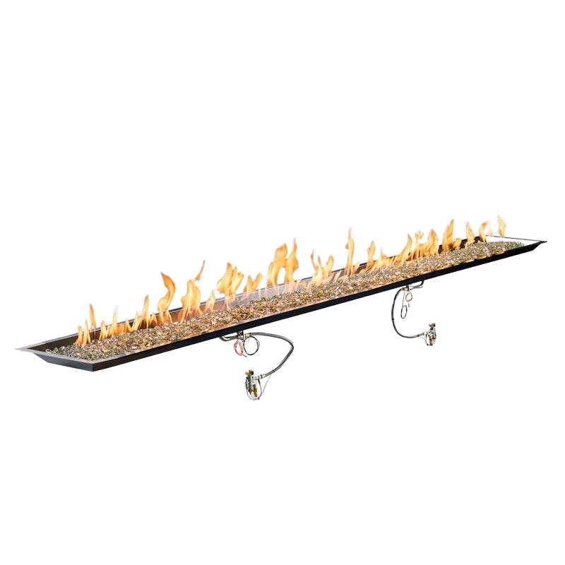 Outdoor Greatroom 12" x 108" Linear Crystal Fire Plus Gas Burner - CFP12108